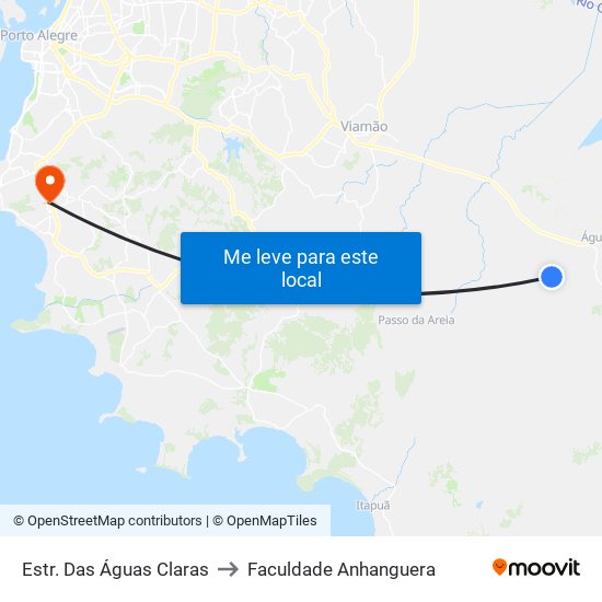 Estr. Das Águas Claras to Faculdade Anhanguera map