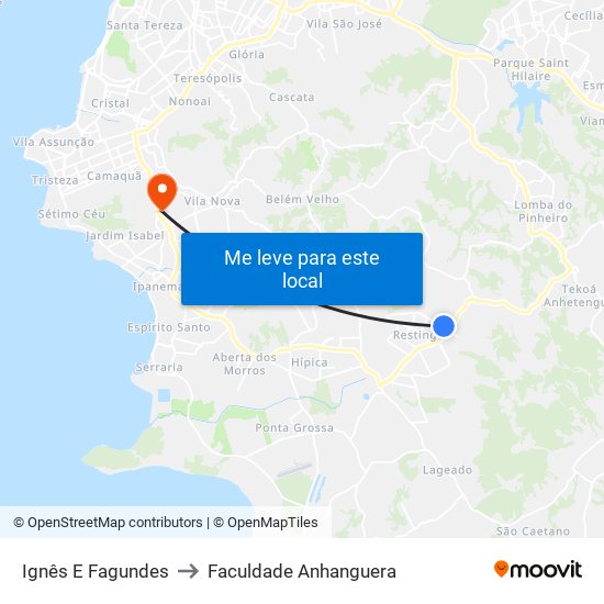 Ignês E Fagundes to Faculdade Anhanguera map