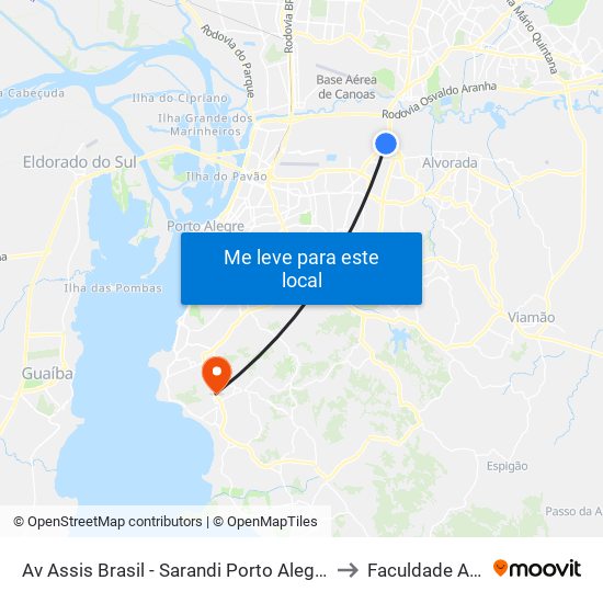 Av Assis Brasil - Sarandi Porto Alegre - Rs 91010-004 Brasil to Faculdade Anhanguera map