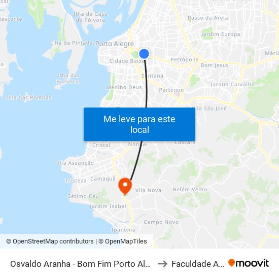 Osvaldo Aranha - Bom Fim Porto Alegre - Rs 90035-190 Brasil to Faculdade Anhanguera map