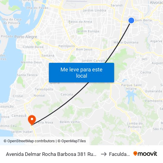 Avenida Delmar Rocha Barbosa 381 Rubem Berta Porto Alegre - Rio Grande Do Sul 91160 Brasil to Faculdade Anhanguera map