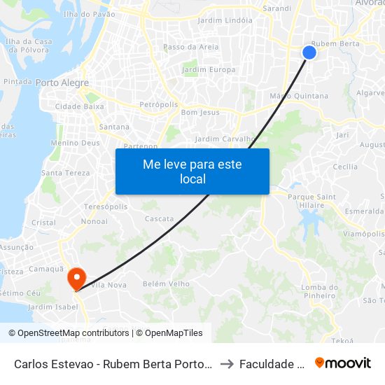 Carlos Estevao - Rubem Berta Porto Alegre - Rs 91240-001 Brasil to Faculdade Anhanguera map