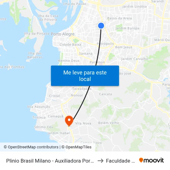 Plinio Brasil Milano - Auxiliadora Porto Alegre - Rs 90450-080 Brasil to Faculdade Anhanguera map