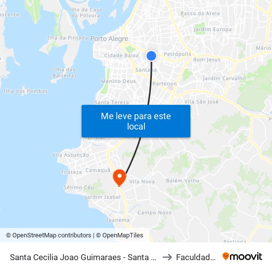 Santa Cecilia Joao Guimaraes - Santa Cecilia Porto Alegre - Rs 90450-190 Brasil to Faculdade Anhanguera map