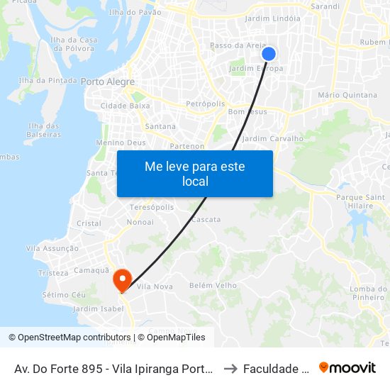 Av. Do Forte 895 - Vila Ipiranga Porto Alegre - Rs 91360-001 Brasil to Faculdade Anhanguera map