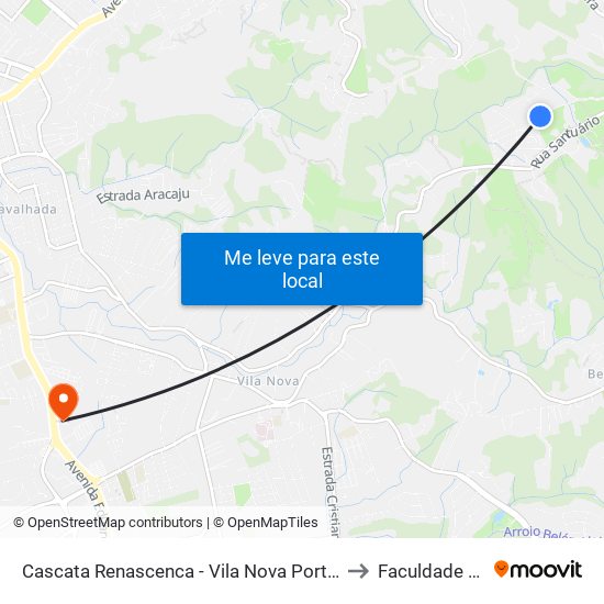 Cascata Renascenca - Vila Nova Porto Alegre - Rs 91712-370 Brasil to Faculdade Anhanguera map