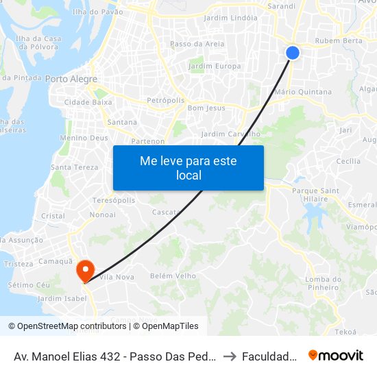 Av. Manoel Elias 432 - Passo Das Pedras Porto Alegre - Rs 91240-400 Brasil to Faculdade Anhanguera map