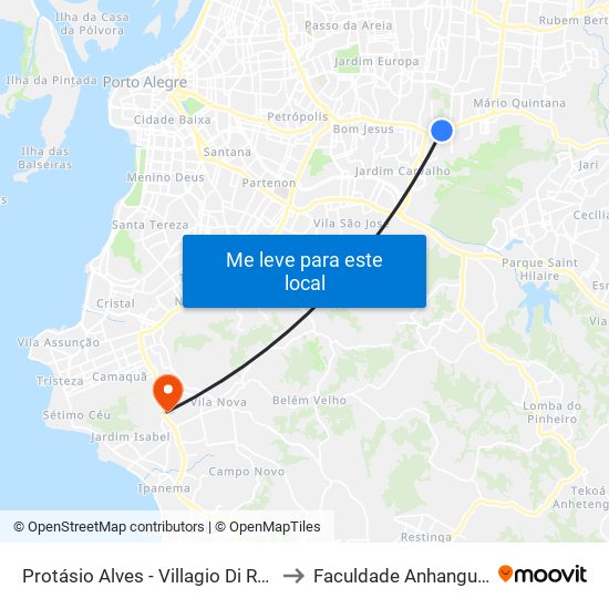 Protásio Alves - Villagio Di Roma to Faculdade Anhanguera map