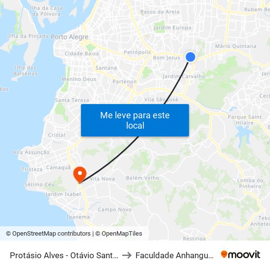 Protásio Alves - Otávio Santos to Faculdade Anhanguera map