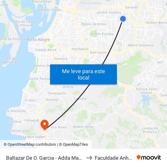 Baltazar De O. Garcia - Adda Mascarenhas Bc to Faculdade Anhanguera map