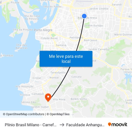 Plínio Brasil Milano - Carrefour to Faculdade Anhanguera map