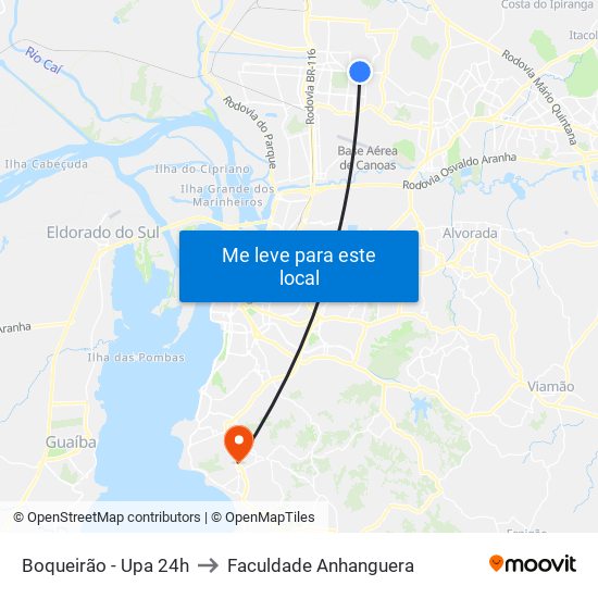 Boqueirão - Upa 24h to Faculdade Anhanguera map