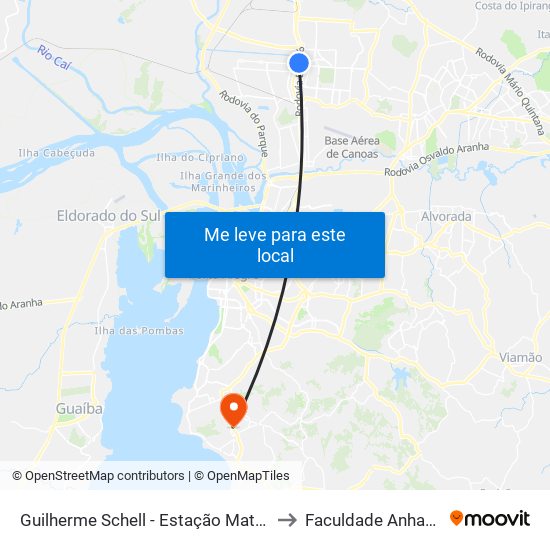 Guilherme Schell - Estação Mathias Velho to Faculdade Anhanguera map