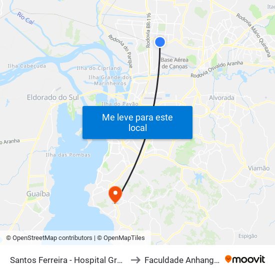 Santos Ferreira - Hospital Gracinha to Faculdade Anhanguera map