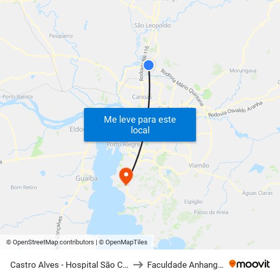 Castro Alves - Hospital São Camilo to Faculdade Anhanguera map