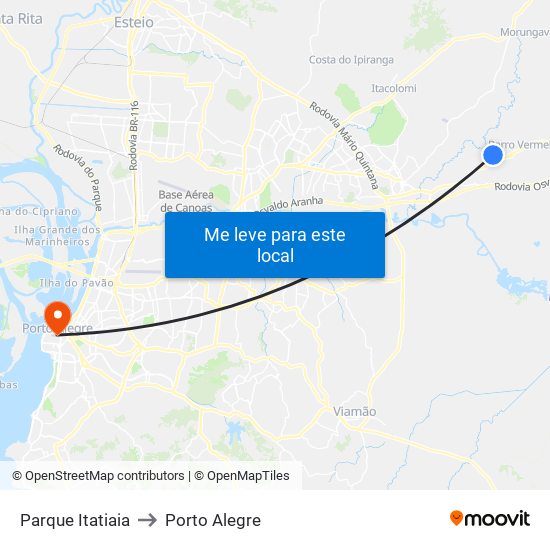Parque Itatiaia to Porto Alegre map