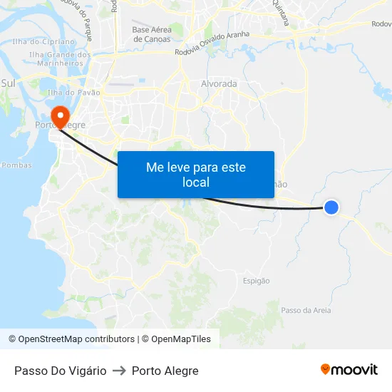 Passo Do Vigário to Porto Alegre map