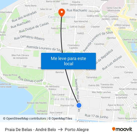 Praia De Belas - André Belo to Porto Alegre map