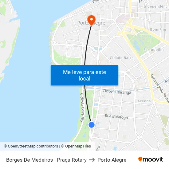 Borges De Medeiros - Praça Rotary to Porto Alegre map