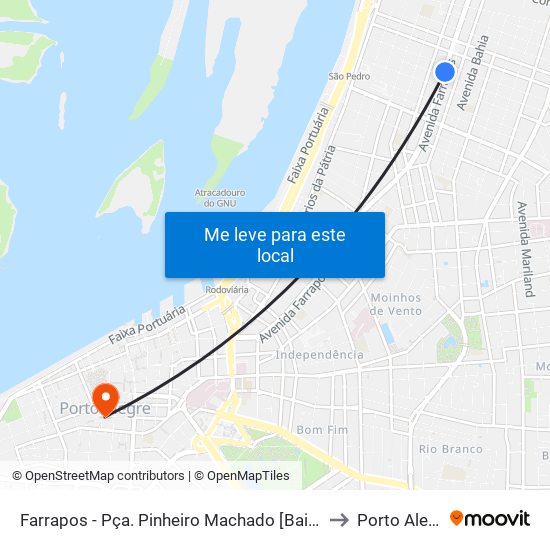 Farrapos - Pça. Pinheiro Machado [Bairro - C] to Porto Alegre map