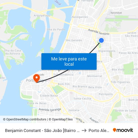 Benjamin Constant - São João [Bairro - Bc] to Porto Alegre map