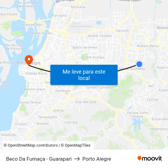Beco Da Fumaça - Guarapari to Porto Alegre map