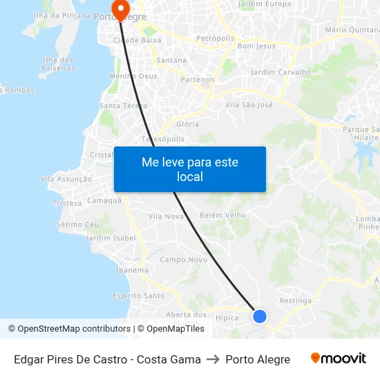 Edgar Pires De Castro - Costa Gama to Porto Alegre map