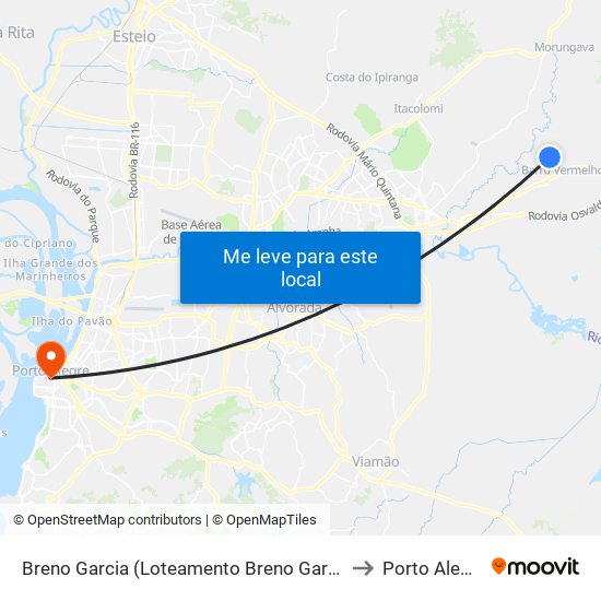 Breno Garcia (Loteamento Breno Garcia) to Porto Alegre map