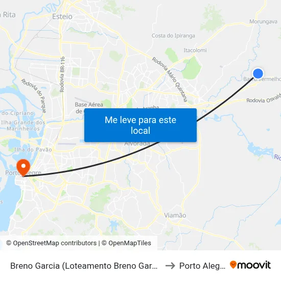 Breno Garcia (Loteamento Breno Garcia) to Porto Alegre map