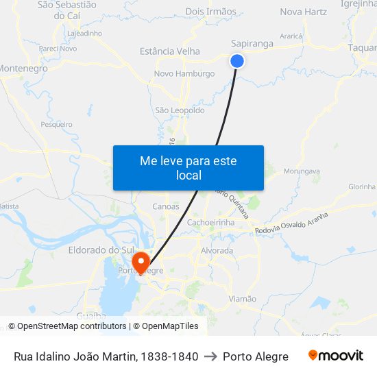 Rua Idalino João Martin, 1838-1840 to Porto Alegre map