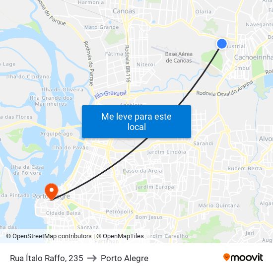 Rua Ítalo Raffo, 235 to Porto Alegre map