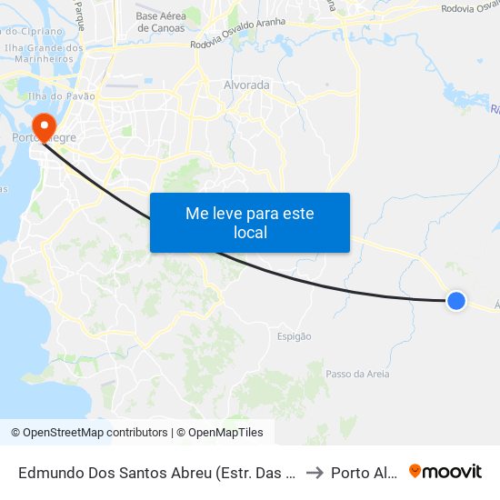 Edmundo Dos Santos Abreu (Estr. Das Laranjeiras) to Porto Alegre map