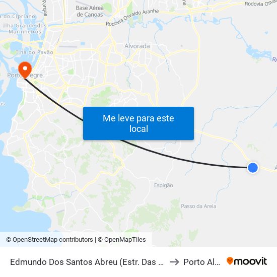 Edmundo Dos Santos Abreu (Estr. Das Laranjeiras) to Porto Alegre map