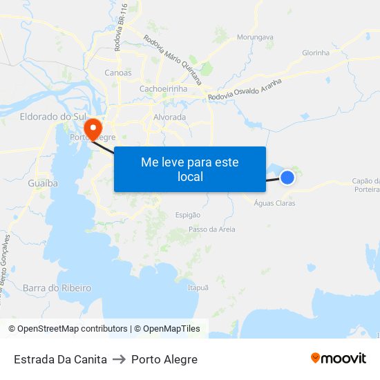 Estrada Da Canita to Porto Alegre map