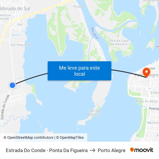 Estrada Do Conde - Ponta Da Figueira to Porto Alegre map