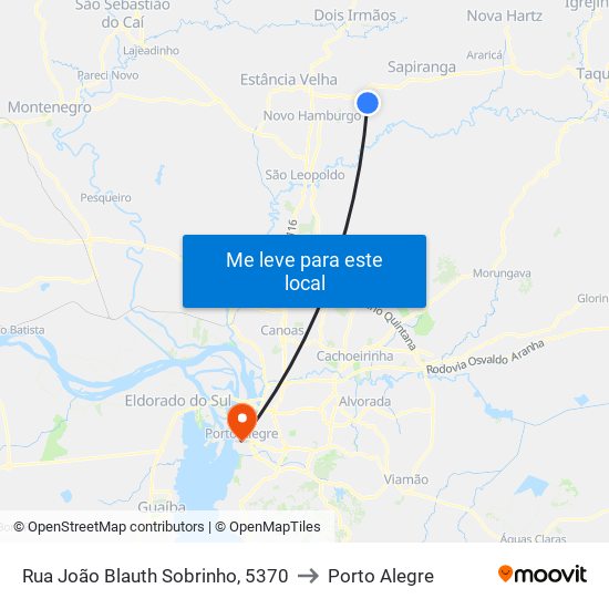 Rua João Blauth Sobrinho, 5370 to Porto Alegre map