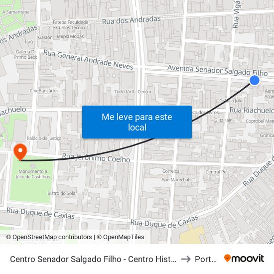 Centro Senador Salgado Filho - Centro Histórico Porto Alegre - Rs 90010-020 Brasil to Porto Alegre map