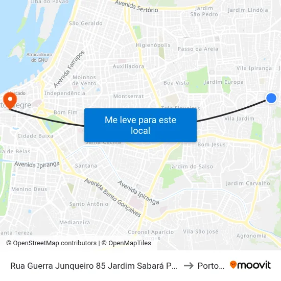 Rua Guerra Junqueiro 85 Jardim Sabará Porto Alegre - Rs 91215-310 Brasil to Porto Alegre map