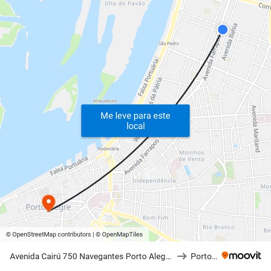 Avenida Cairú 750 Navegantes Porto Alegre - Rio Grande Do Sul 90230 Brasil to Porto Alegre map
