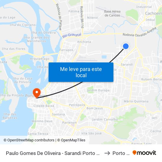 Paulo Gomes De Oliveira - Sarandi Porto Alegre - Rs 91120-440 Brasil to Porto Alegre map