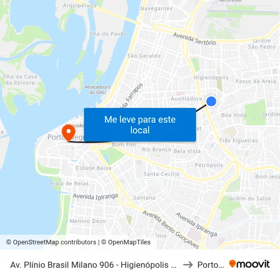 Av. Plínio Brasil Milano 906 - Higienópolis Porto Alegre - Rs 90520-002 Brasil to Porto Alegre map