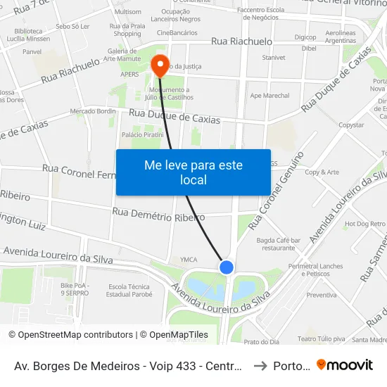 Av. Borges De Medeiros - Voip 433 - Centro Porto Alegre - Rs 90020-902 Brasil to Porto Alegre map