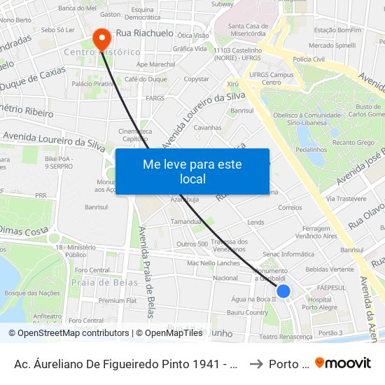 Ac. Áureliano De Figueiredo Pinto 1941 - Azenha Porto Alegre - Rs Brasil to Porto Alegre map