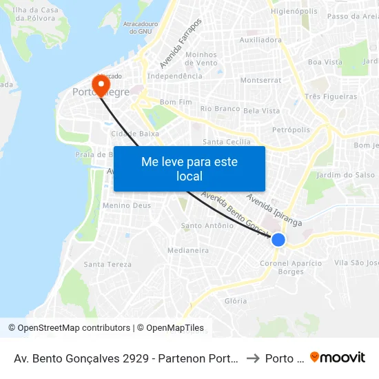 Av. Bento Gonçalves 2929 - Partenon Porto Alegre - Rs 90650-002 Brasil to Porto Alegre map