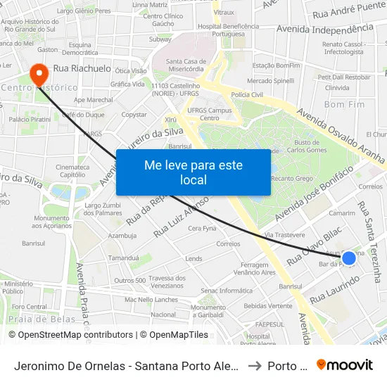 Av. Jerônimo De Ornelas 342 Santana Porto Alegre - Rio Grande Do Sul 90040-340 Brasil to Porto Alegre map