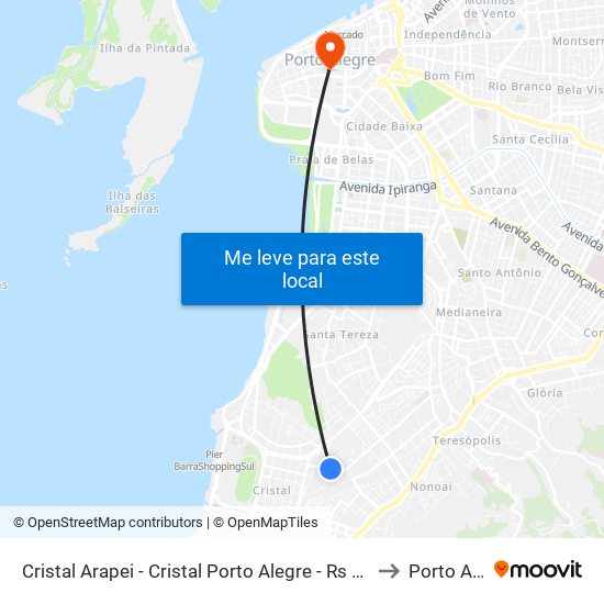 Cristal Arapei - Cristal Porto Alegre - Rs 90830-582 Brasil to Porto Alegre map