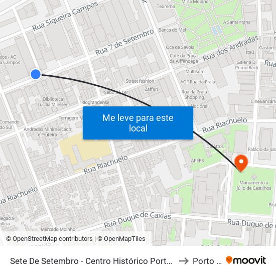 Sete De Setembro - Centro Histórico Porto Alegre - Rs 90010-020 Brasil to Porto Alegre map