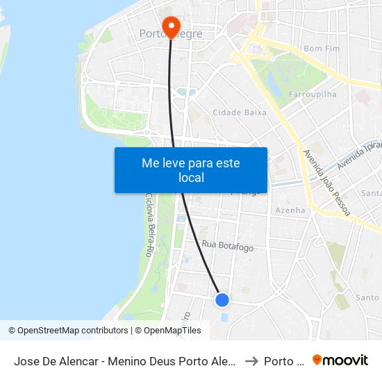 Jose De Alencar - Menino Deus Porto Alegre - Rs 90850-150 Brasil to Porto Alegre map