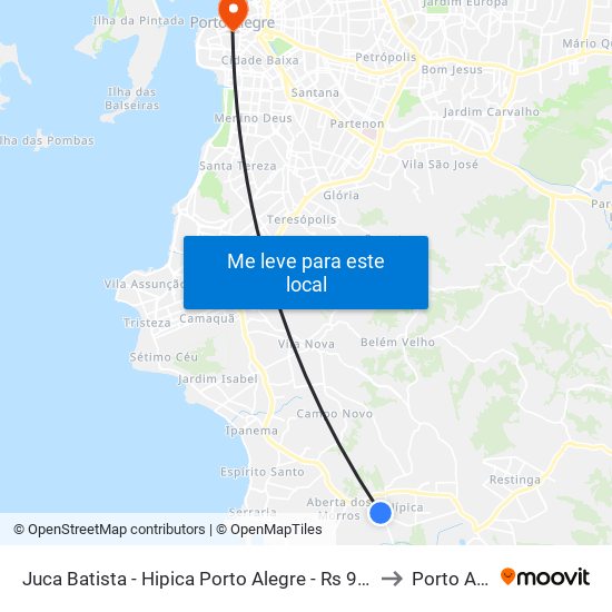 Juca Batista - Hipica Porto Alegre - Rs 91770-001 Brasil to Porto Alegre map