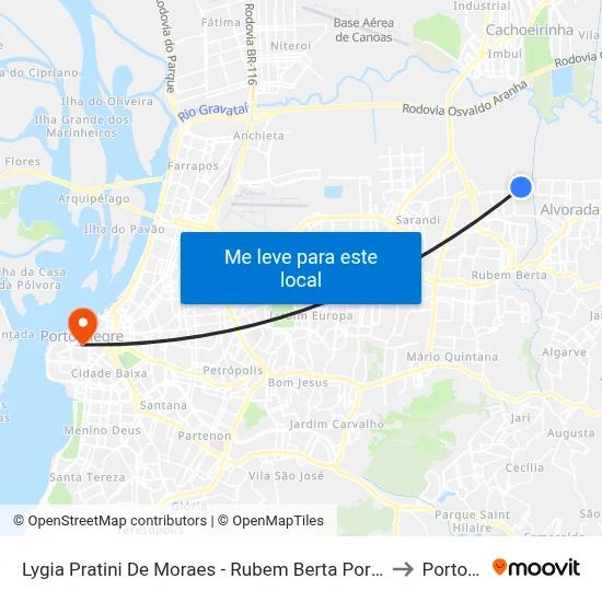 Lygia Pratini De Moraes - Rubem Berta Porto Alegre - Rs 91170-400 Brasil to Porto Alegre map